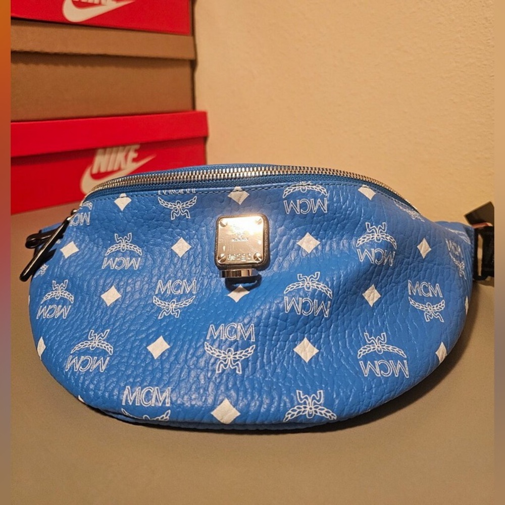 MCM Fursten Visetos Small Belt Bag - BLUE
